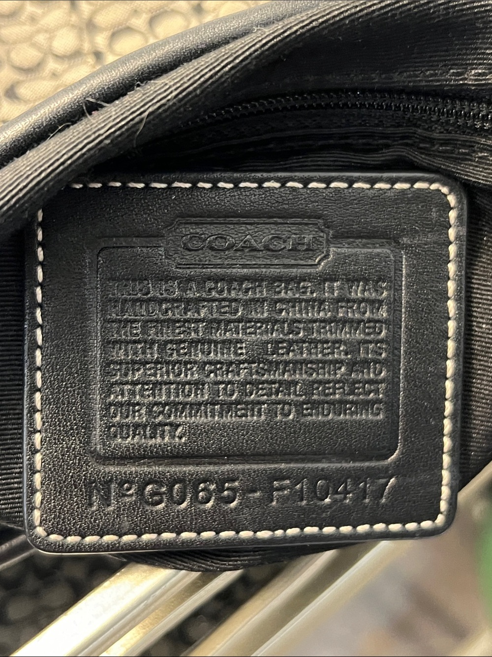 Coach Signature Jacquard Shoulder Bag in Black and Cream - Picture 2 of 15